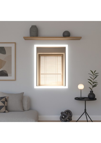 Nova Kare LED Işıklı Ayna – Modern Minimal Dikdörtgen Duvar ve Banyo Aynası fiyatları