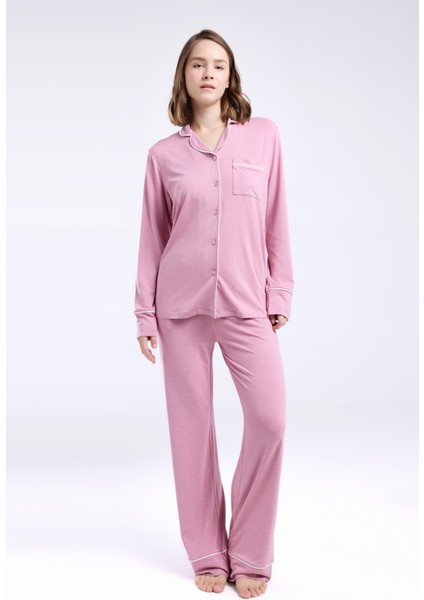 Kadın Gömlek Yaka Önden Düğmeli Pijama TAKIM-8986 fırsatları