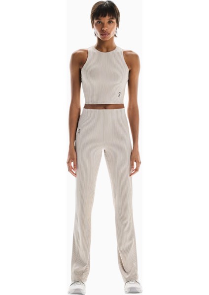 All-Day Ribbed Pants Yüksek Bel Iki Renkli Kadın Pantolon