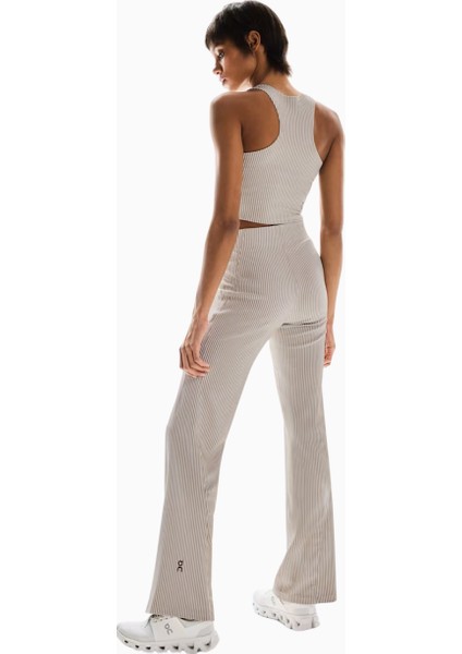 All-Day Ribbed Pants Yüksek Bel Iki Renkli Kadın Pantolon