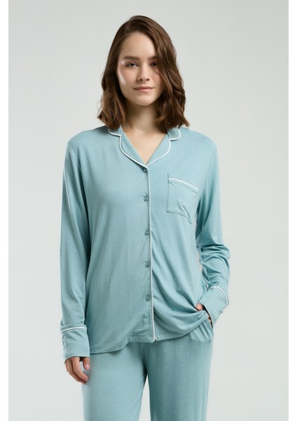Kadın Gömlek Yaka Önden Düğmeli Pijama TAKIM-8986 fiyatları