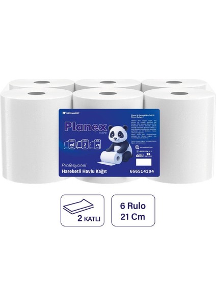 Planex Hareketli Havlu Kağıt 21 cm Çift Katlı