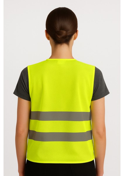 Reflektörlü Fosforlu Sarı Iş Güvenliği Işçi Yeleği fiyatları