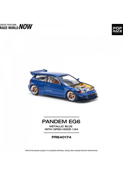 1/64 Pandem Eg6 Metallic Blue With Open Hood fiyatları
