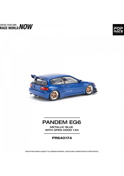 1/64 Pandem Eg6 Metallic Blue With Open Hood fırsatları