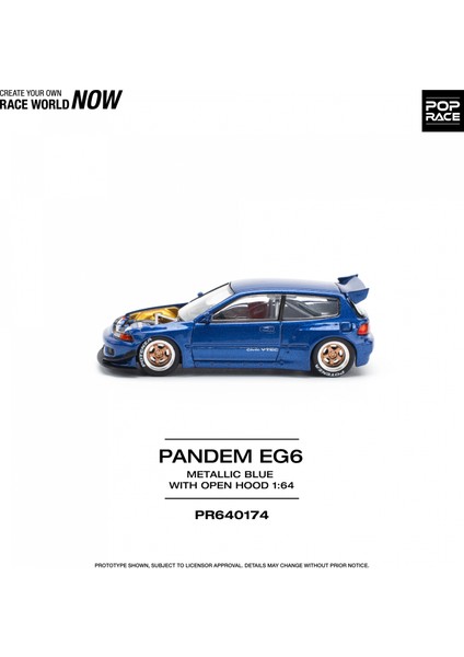 1/64 Pandem Eg6 Metallic Blue With Open Hood indirimleri