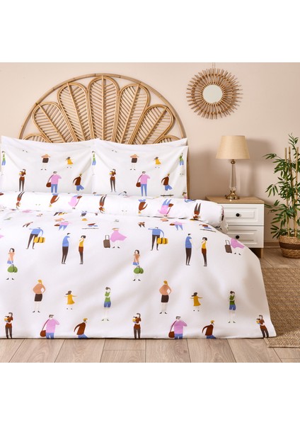 Soft Belum Çift Kişilik Nevresim Takımı - Renkli