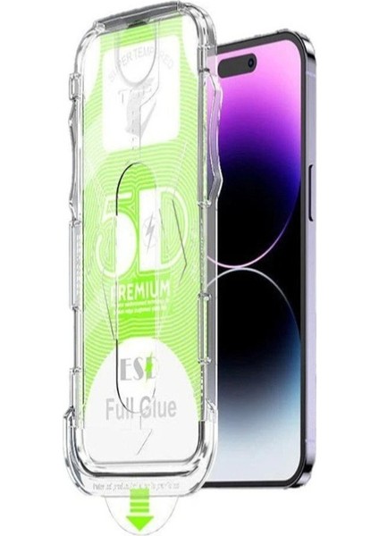 iPhone 17 Pro Max Uyumlu Uygulama Aparatlı 5d Magic Şeffaf Cam Ekran Koruyucu