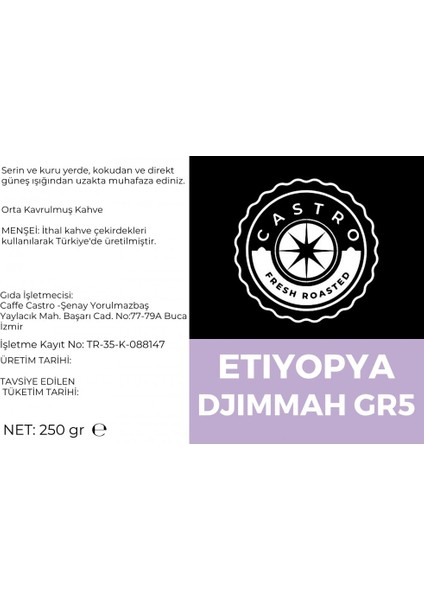 Etiyopya Djimmah Gr5 Kahve 1000 Gr. (4X250 Gr) modelleri