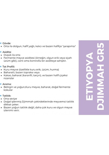 Etiyopya Djimmah Gr5 Kahve 1000 Gr. (4X250 Gr) fırsatları