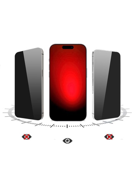 iPhone 17 Uyumlu Uyumlu Uygulama Aparatlı 5d Magic Privacy Glass Hayalet Cam Ekran Koruyucu