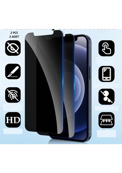 iPhone 16 Plus Uyumlu 2 Adet Uygulama Aparatlı 5d Magic Privacy Glass Hayalet Cam Ekran Koruyucu fiyatları