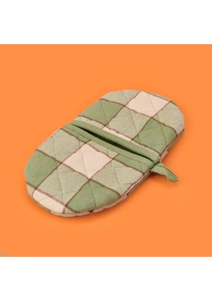 Myhome Toscana Fırın Eldiveni - Ekru / Yeşil - 14X26 cm