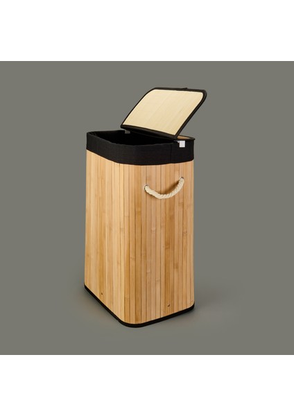Bambu Çamaşır Sepeti - Siyah - 60 Lt fiyatları