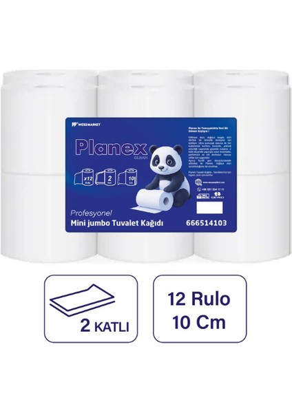 Planex Mini Jumbo Wc Tuvalet Kağıdı 12LI