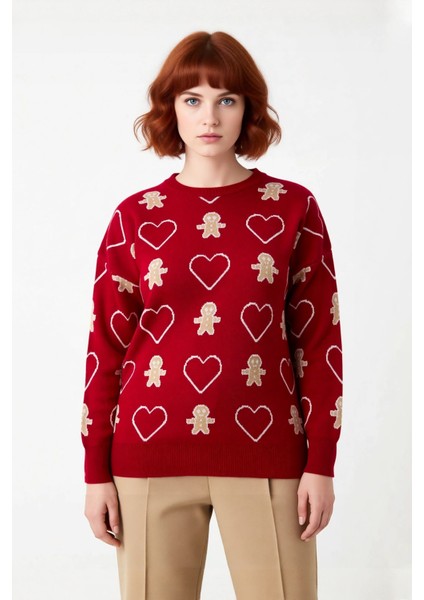 Kadınlara Özel Kış Sezonu Bisiklet Yaka Düşük Kol Akrilik Triko Regular Kalıp Kazak Kaliteli