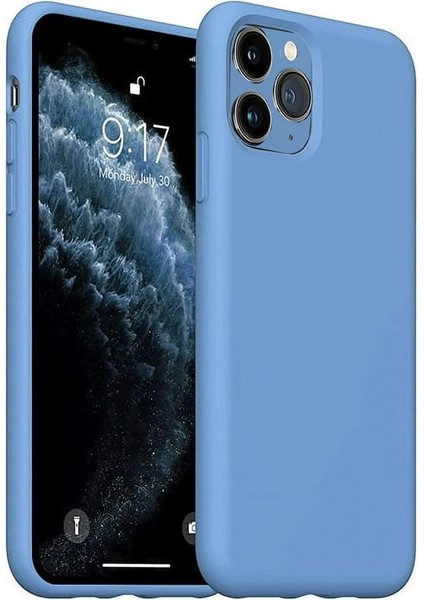 Newface iPhone 11 Pro Max Kılıf Nano Içi Kadife Silikon - Mavi
