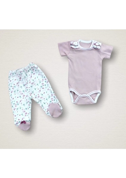 Bahar Çiçekleri Nakışlı 10LU Zıbın Takımı Hastane Çıkışı Gül Kurusu modelleri