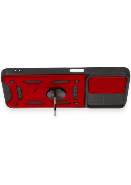 Newface Realme C35 Kılıf Pars Lens Yüzüklü Silikon - Kırmızı modelleri