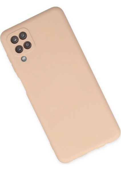 Newface Samsung Galaxy A12 Kılıf Nano Içi Kadife Silikon - Pudra modelleri