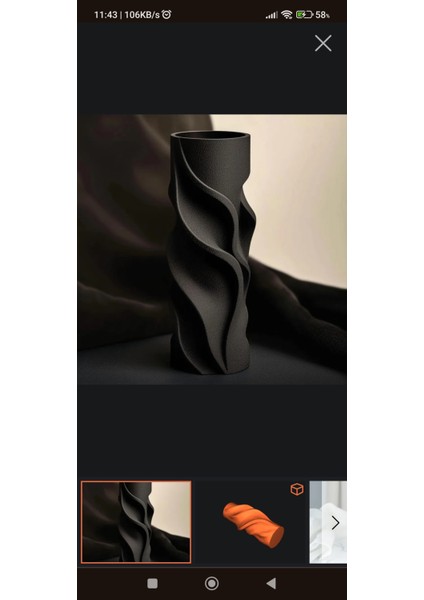 3D Baskı Siyah Dekoratif Vazo – 15 cm fiyatları