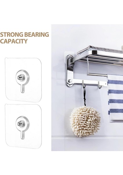 Ultra Güçlü Kendinden Yapışkanlı 8 Adet Şeffaf Askı Vida Askı Toblo Askı Banyo Mutfak Askısı indirimleri