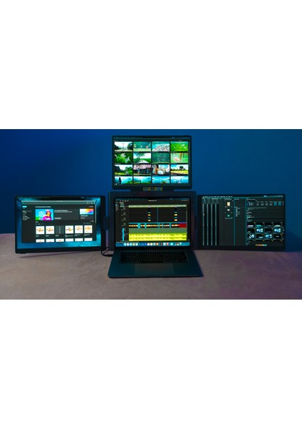 TRİMONİTÖR - 14” Taşınabilir Üçlü Monitör (Sabit Panel)