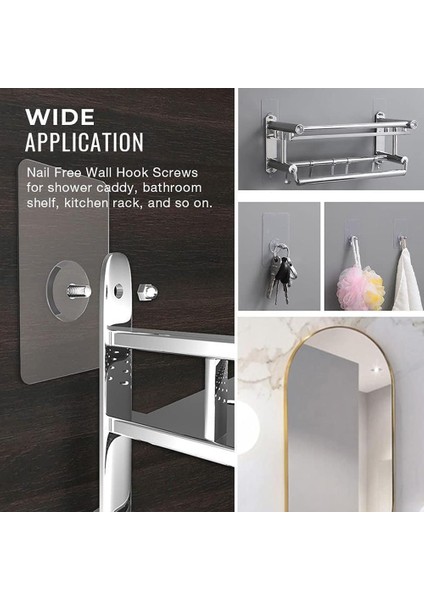 10 Adet Duvar Delmeden Zarar Vermeden Yapışkanlı Askılık Çivi Şeffaf Güçlü Iz Bırakmaz Tablo Yapışan modelleri