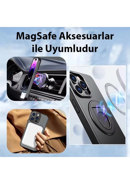 Ally iPhone 14 Pro Max Için Magsafe Uyumlu Yüzük Standlı Manyetik Silikon KILIF-(1903) fiyatları
