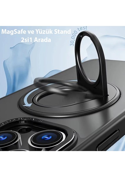 Ally iPhone 14 Pro Max Için Magsafe Uyumlu Yüzük Standlı Manyetik Silikon KILIF-(1903) indirimleri