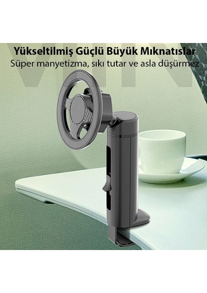 Ally Magsafe Uyumlu Masa Koltuk Klipsli Manyetik Telefon TUTUCU-(1903) modelleri