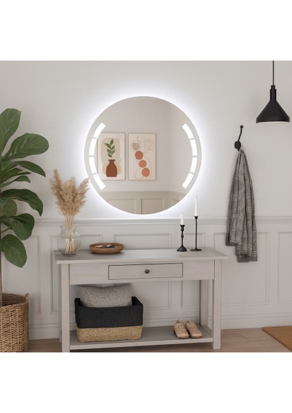 Geometrik Kesimli Dairesel LED Işıklı Ayna – Modern Banyo & Duvar Aynası modelleri
