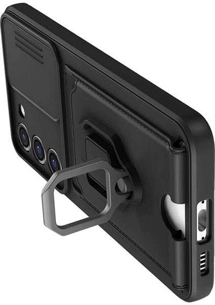 Newface Samsung Galaxy S24 Plus Kılıf Zuma Kartvizitli Yüzüklü Silikon - Siyah modelleri