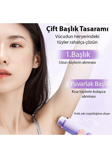 Ezere Koltuk Alti Burun Kas Killari ve Özel Bölgeler Çift Basli Epilasyon CIHAZI-(1903) modelleri