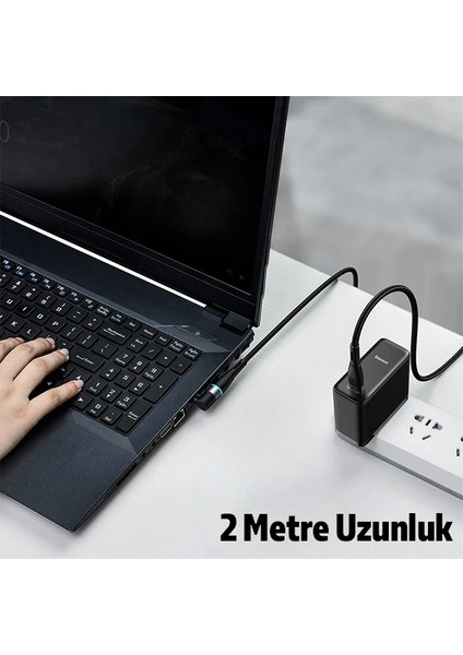 Baseus Zinc Manyetik Type-C To Dc Round (55X25MM) Lenovo Laptop Şarj Kablosu 100W 2M-(1903) modelleri
