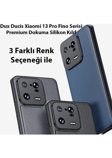 Dux Ducis Xiaomi 13 Pro Fino Serisi Premium Dokuma Silikon KILIF-(1903) modelleri