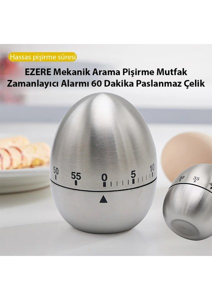 Ezere Mekanik Arama Pişirme Mutfak Zamanlayıcı Alarmı 60 Dakika Paslanmaz ÇELIK-(1903) fiyatları