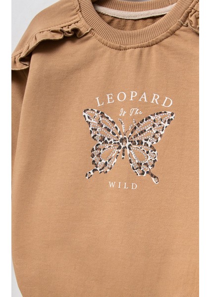 Pamuklu Baskılı Uzun Kol Kız Çocuk Sweatshirt modelleri