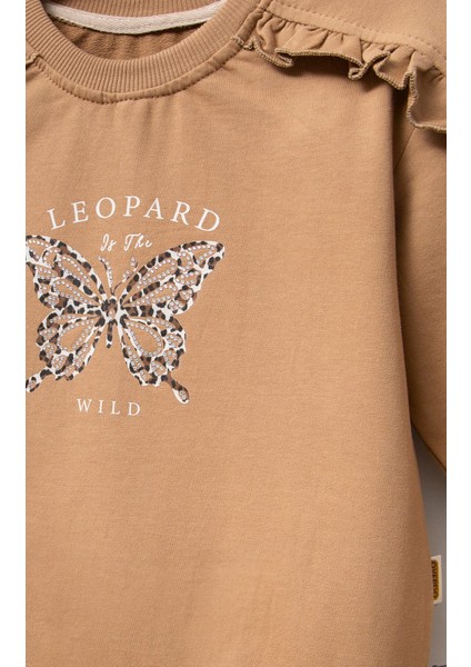 Pamuklu Baskılı Uzun Kol Kız Çocuk Sweatshirt indirimleri
