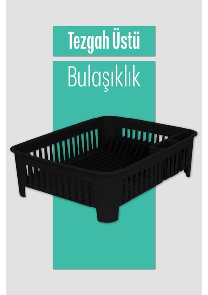 Çok Amaçlı Plastik Bulaşıklık Tabaklık, Kaşıklık, Bardaklık Tezgah Üstü Bulaşık Kurutma Siyah fırsatları