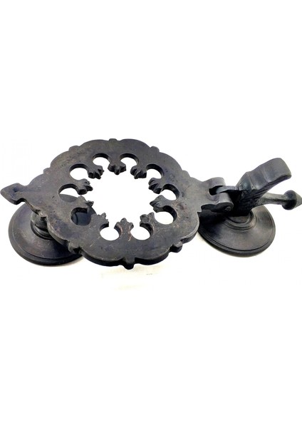 Antika Tarz Dekoratif Pirinç Osmanlı Kapı Tokmağı, Taktak - 265X75MM, Oksit ( Lisinya )