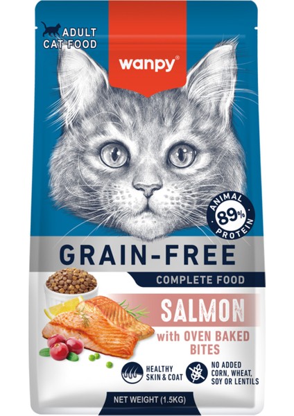 Tahılsız Somonlu Yetişkin Kedi Maması 1,5 kg