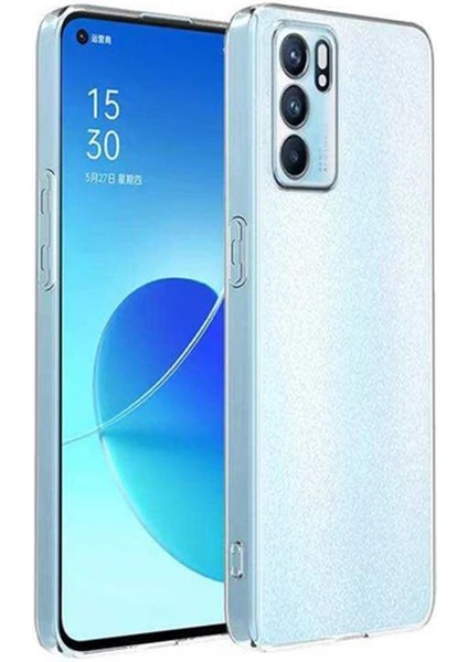 Oppo Reno 6 Kılıf Kamera Korumalı Ultra Ince Şeffaf Silikon KILIF-(1903)