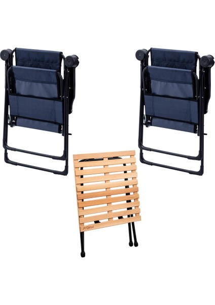 2 Adet Katlanır Kamp Sandalyesi ve Masa Seti - Rest - Taşıma Çantalı - Lacivert - 130 kg Taşıma fiyatları