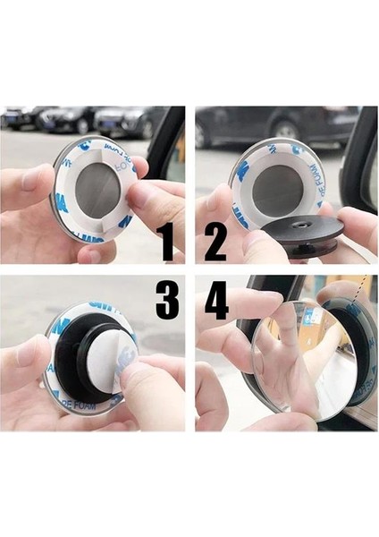 SN-14760 Üniversal Kör Nokta Aynası Motosiklet - Araba 360 Derece Açılı 3m Yapışkanlı (2li Paket) modelleri