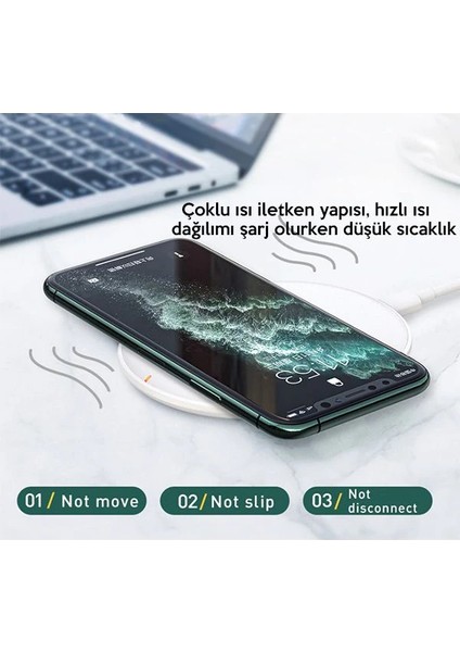 Baseus Cobble 15W Wireless Kablosuz Şarj Cihazı Iphone 12-11XS Max Xr 8-(1903)