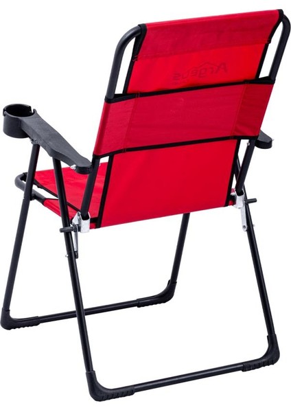 4 Adet Katlanır Kamp Sandalyesi ve Masa Seti - Rest - Taşıma Çantalı - Kırmızı - 130 kg Taşıma fırsatları