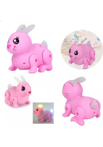 Pilli Tavşan Figür - Sesli Hareketli - 99777-1 - Pembe (Lisinya) fiyatları