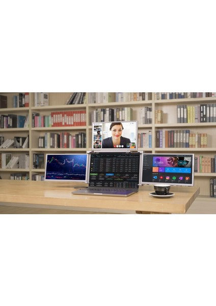 TRİMONİTÖR - 14” Taşınabilir Üçlü Monitör