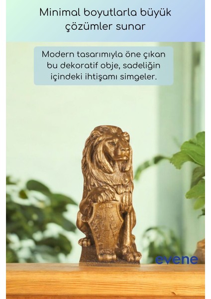 Dekoratif Obje Biblo Ev Dekorasyon Heykel Salon Masa Üstü Süs Eşyası Aslan Siyah Model 55 fırsatları